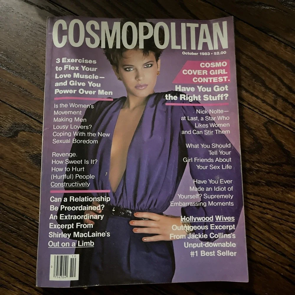 october 1983 Cosmopolitan Patricia Van Ryckeghem cover risque ads + Nick Nolte